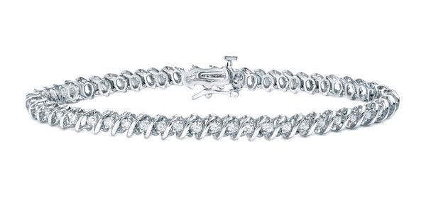 Bracelet Tube Round White Gold 1 Diamond Eloise