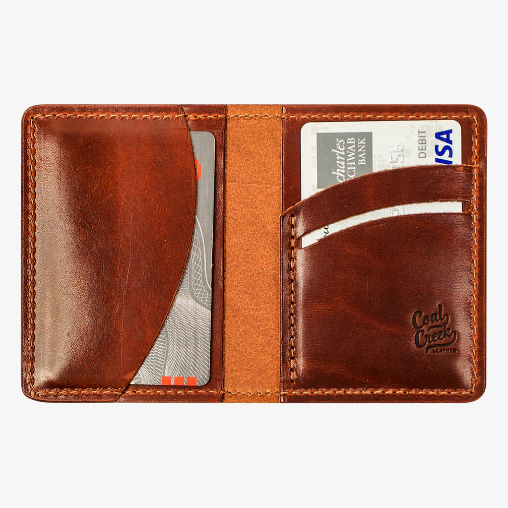 Olympia Bifold Wallet - Red/Tan – Coal Creek Leather