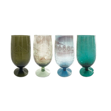 Etched Recycled Drinking Glass