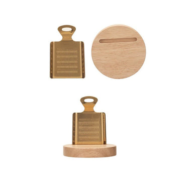 Spice Grater w/ Rubberwood Base