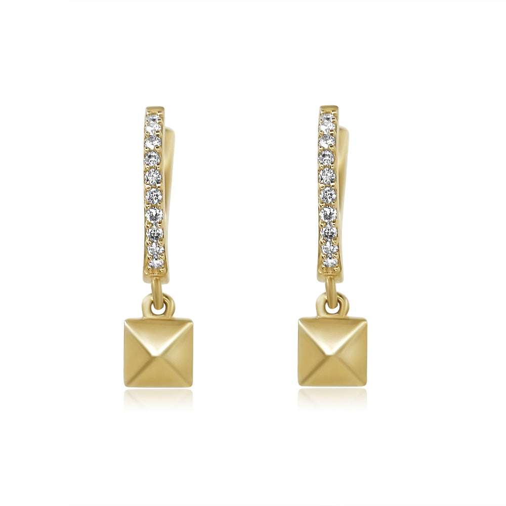 Pyramid Drop Studs- Gold