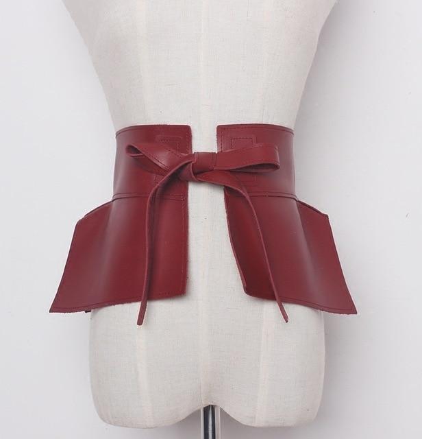 Ceinture ceinture contour taille en simili cuir sur chemise Ceinture vetement tendance femme Sentence Love red / 153cm