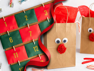 Advent calendar craft and paper bag reindeer craft