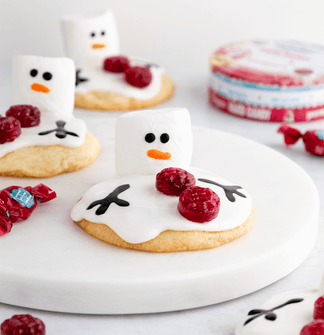 Melted snowman cookies with Torie & Howard hard candies