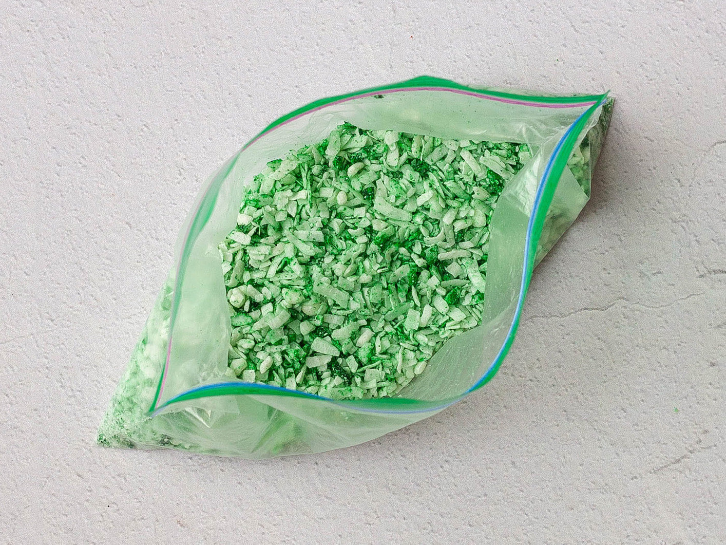 Shredded coconut colored with green food coloring