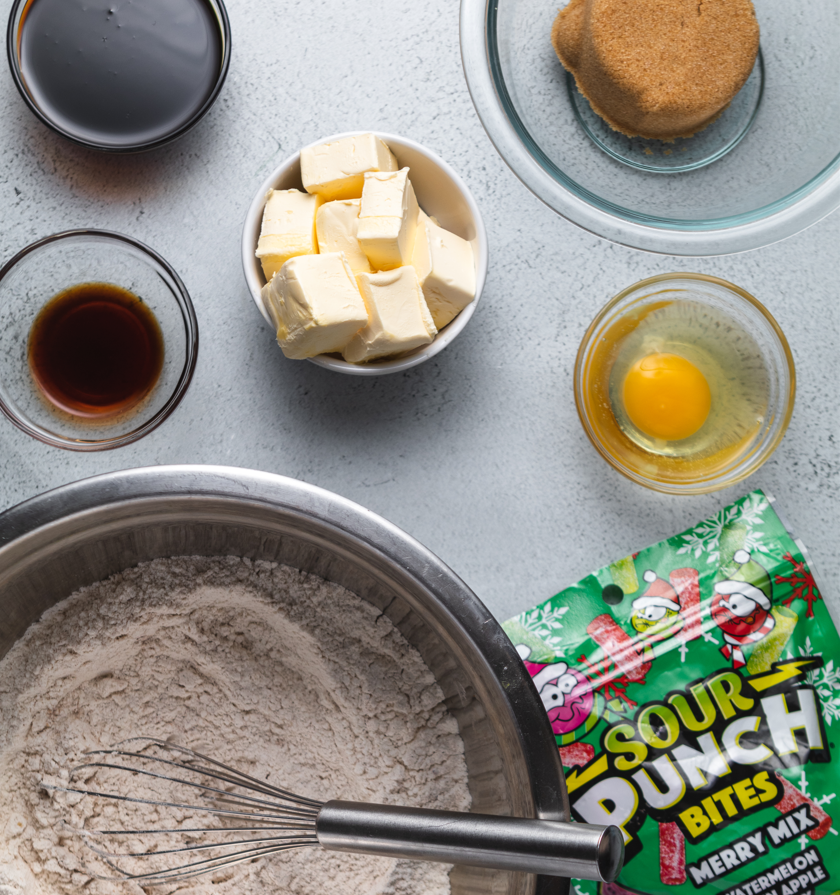 Gingerbread cookie ingredients on counter