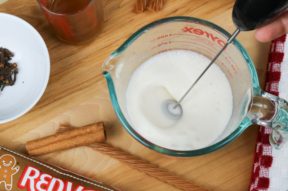 Milk being frothed