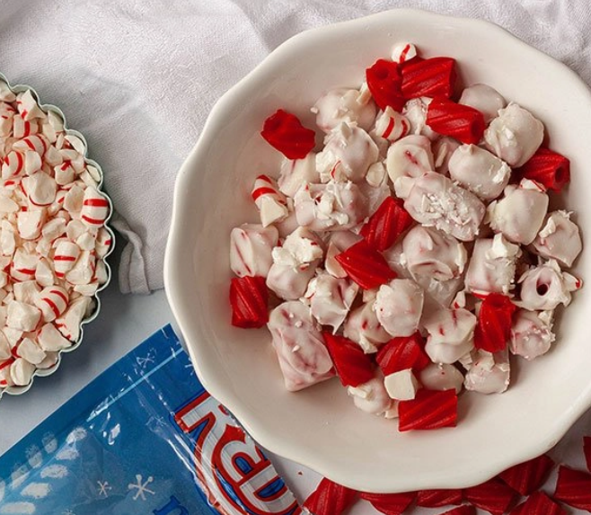 Completed Red Vines White Chocolate Peppermint Bites Recipe