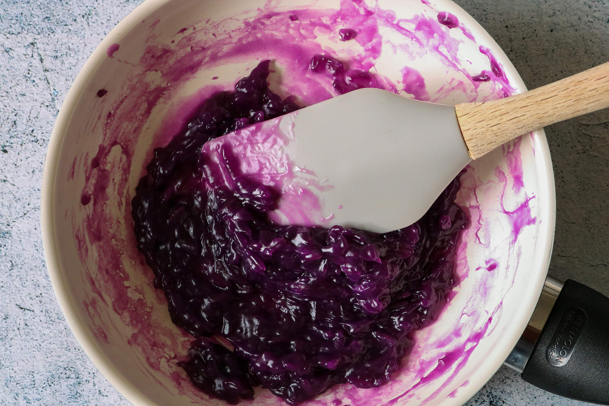 Red Vines Grape Licorice melting in a skillet