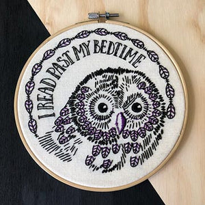 Download I Read Past Bedtime Owl Embroidery Kit