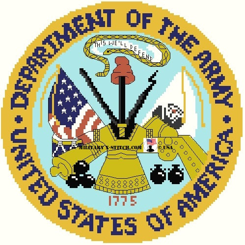 Department of the Army Seal 8 in. PDF – Military XStitch Com