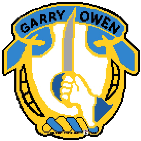 Cavalry, 1-7th (Gary Owen) Insignia PDF – Military XStitch Com