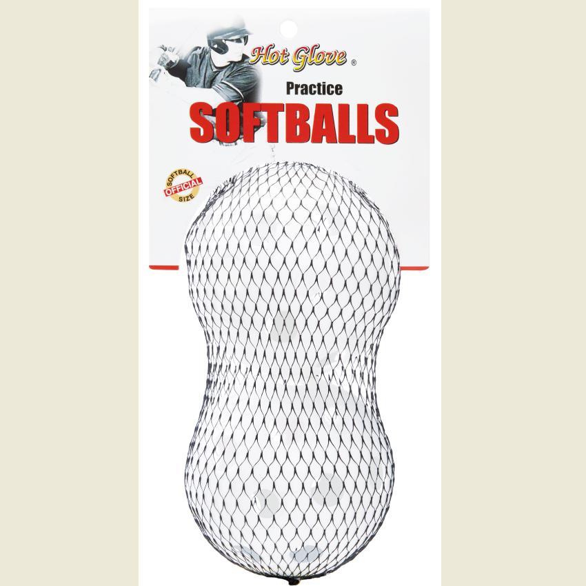 HOT GLOVE PRACTICE SOFTBALLS, 2PK WHT