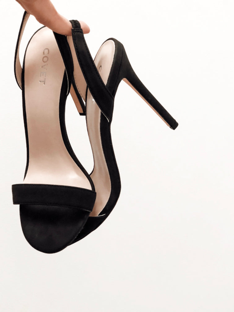 black slingback stiletto heels