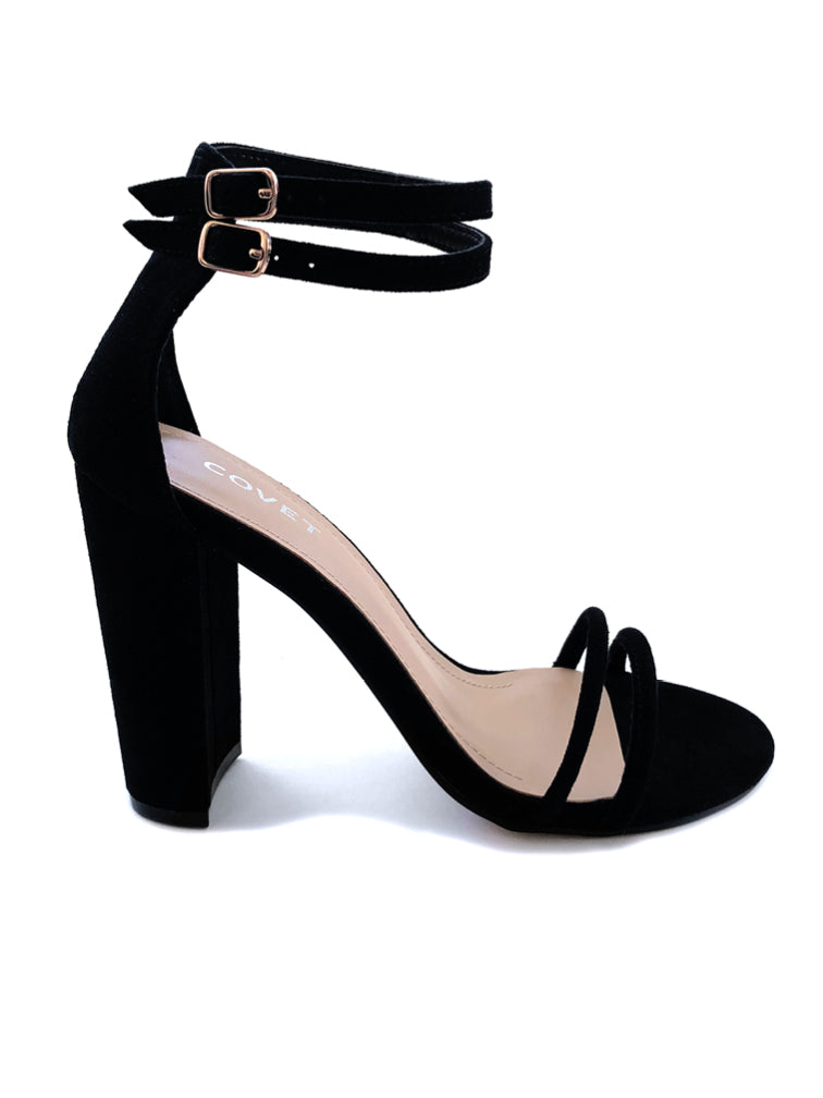 black block strap heels