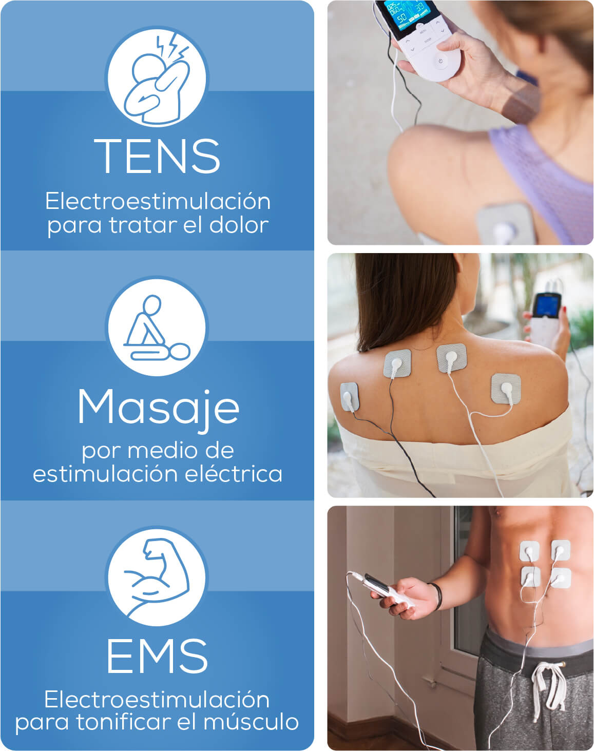Dispositivo de electroestimulación digital tens/ems 4 electrodos Beurer EM  49 - Material médico - Productos de cuidado - Equipaciones