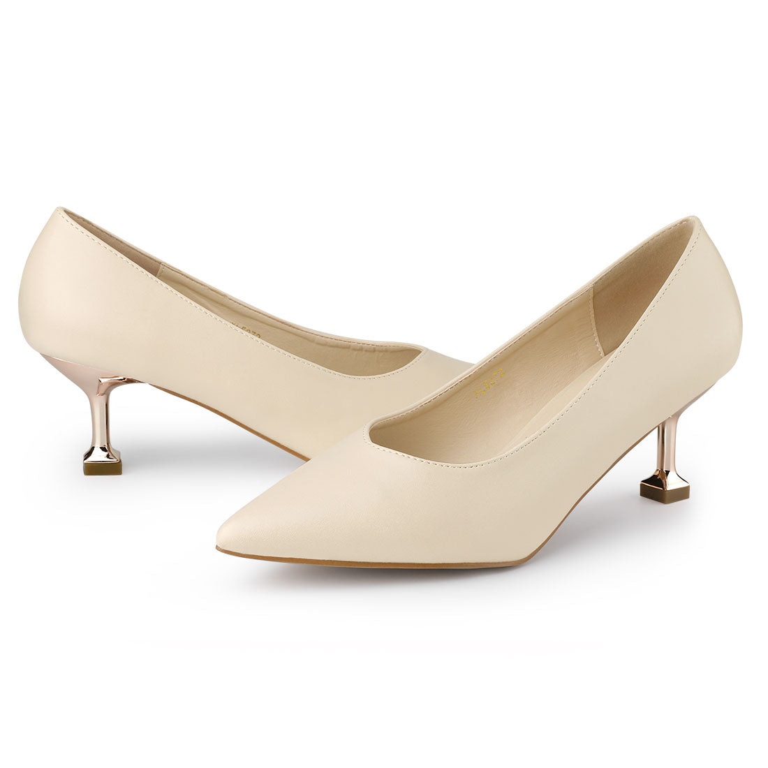 Women's Pointed Toe Low Kitten Heel Pumps