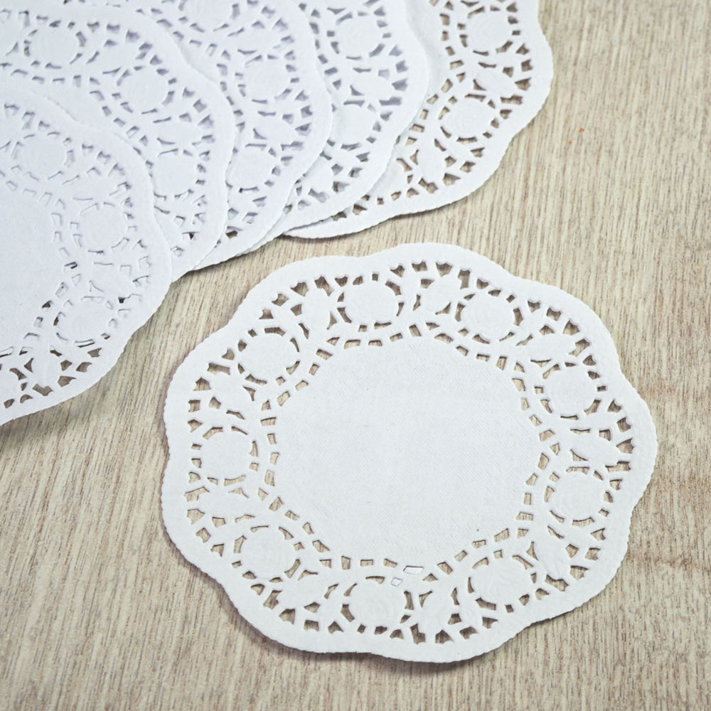 Round Paper Doilies Vintage Lace Food Safe 55 Inch White 36 Pack