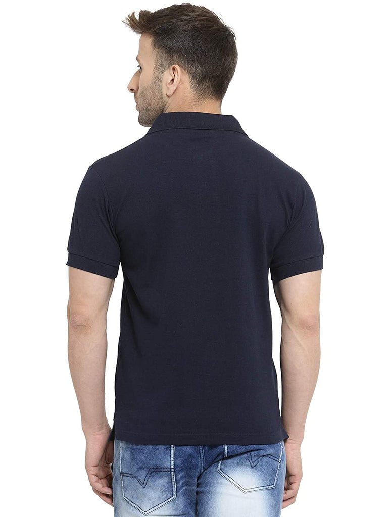 Ejebo Neavy Blue Collar T-Shirt For Mens @ Rs. 299.00