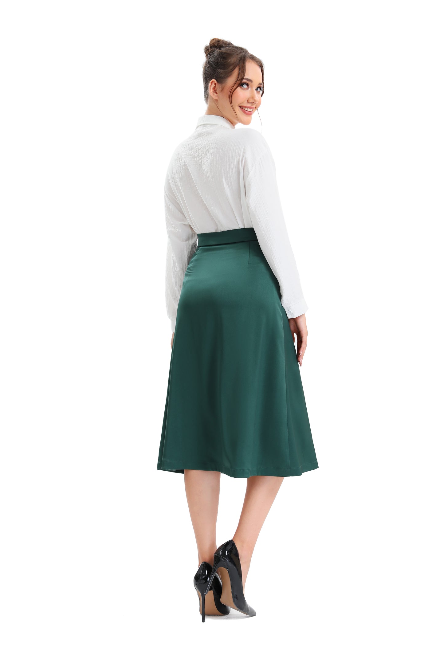 Satin Detailed Midi Skirt