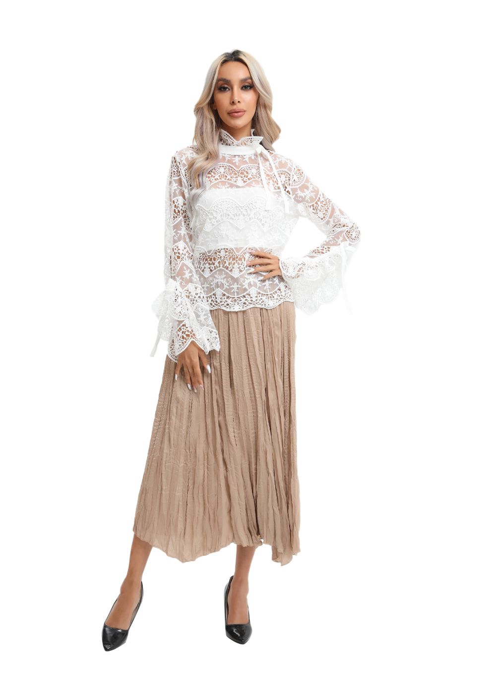 Midi Length Wrinkle pleated Skirt - seilerlanguageservices