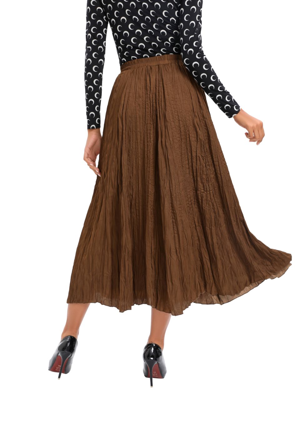 Midi Length Wrinkle pleated Skirt - seilerlanguageservices
