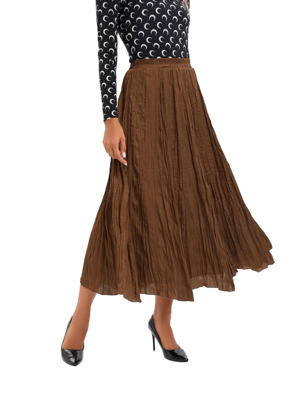 Midi Length Wrinkle pleated Skirt - seilerlanguageservices