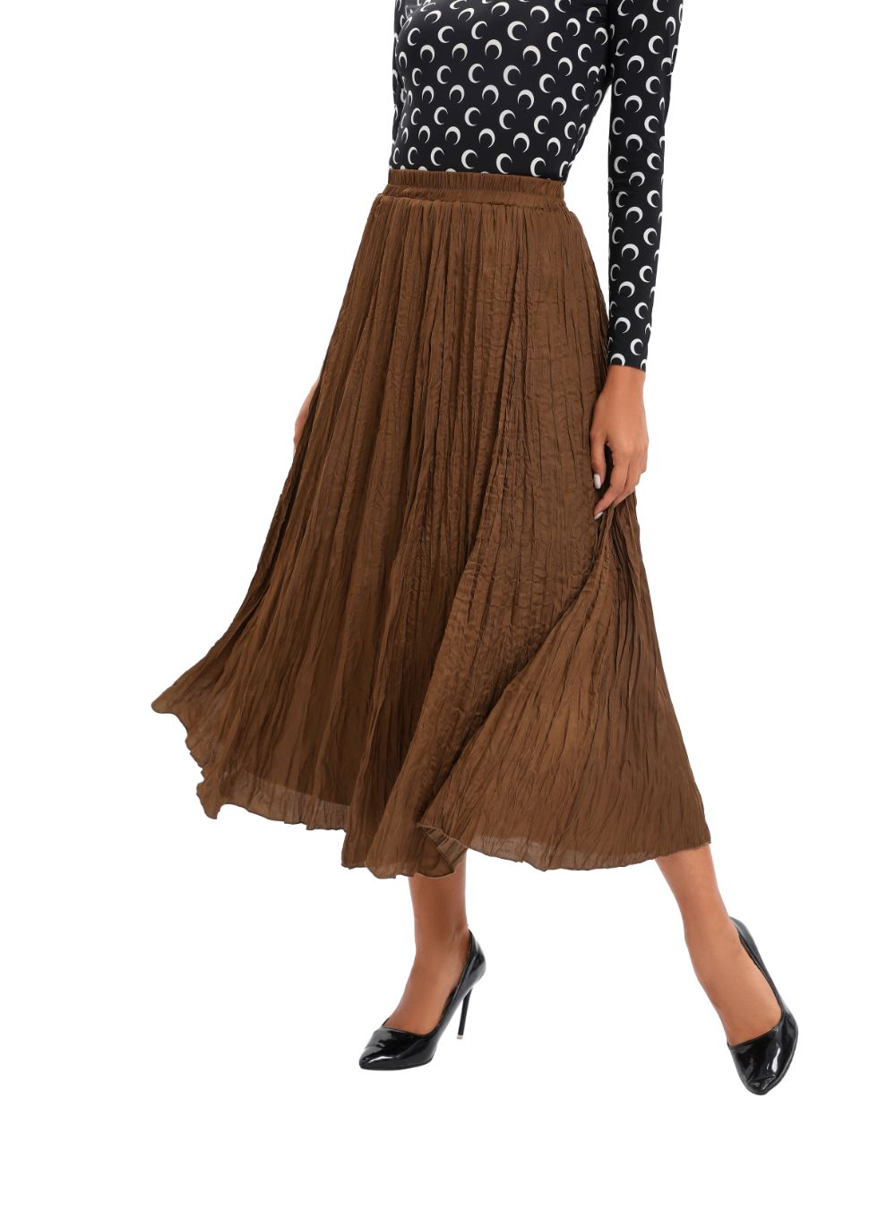 Midi Length Wrinkle pleated Skirt - seilerlanguageservices