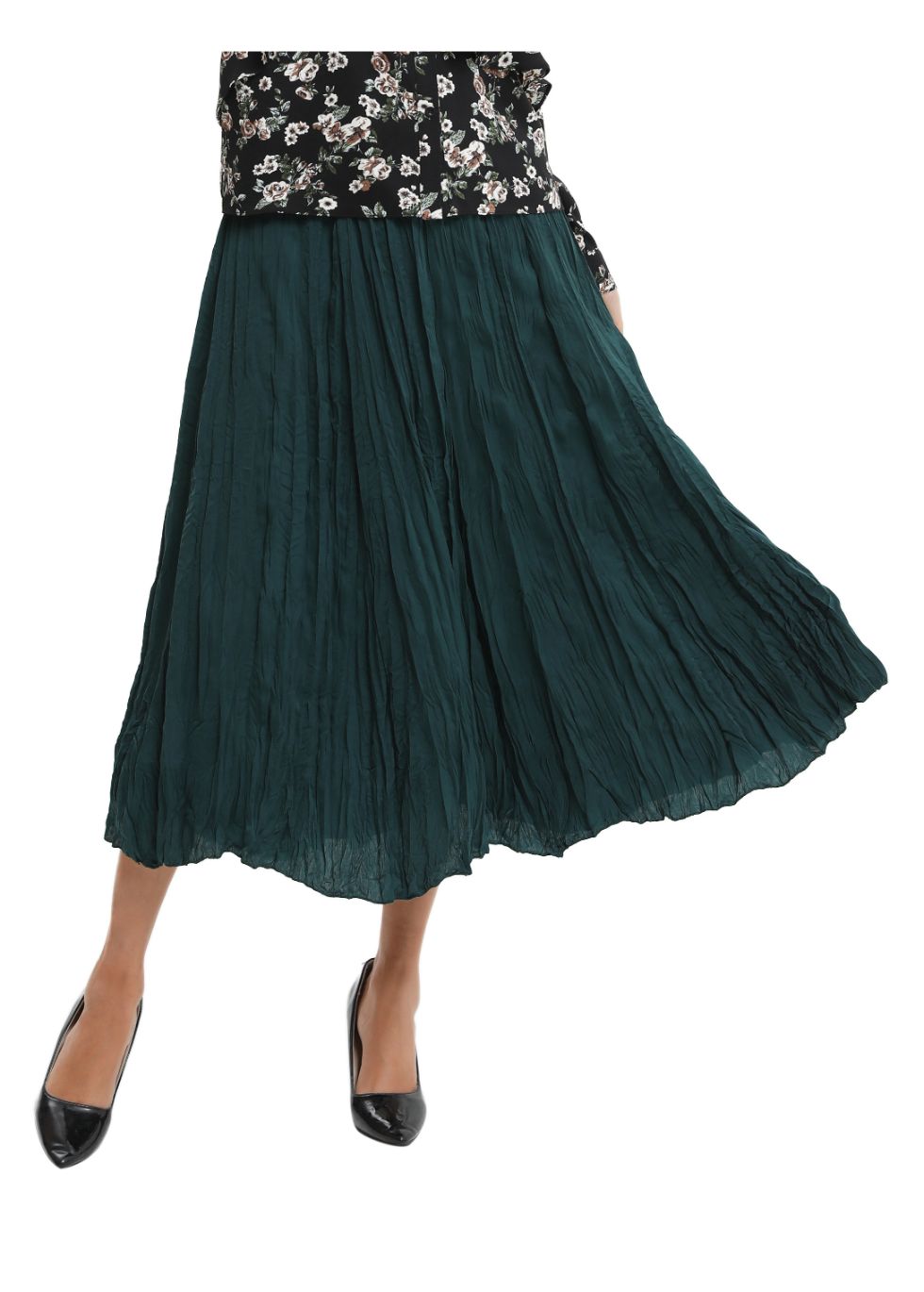 Midi Length Wrinkle pleated Skirt - seilerlanguageservices