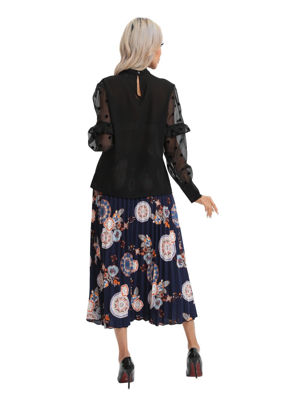 Print Pleated Midi Skirt - seilerlanguageservices