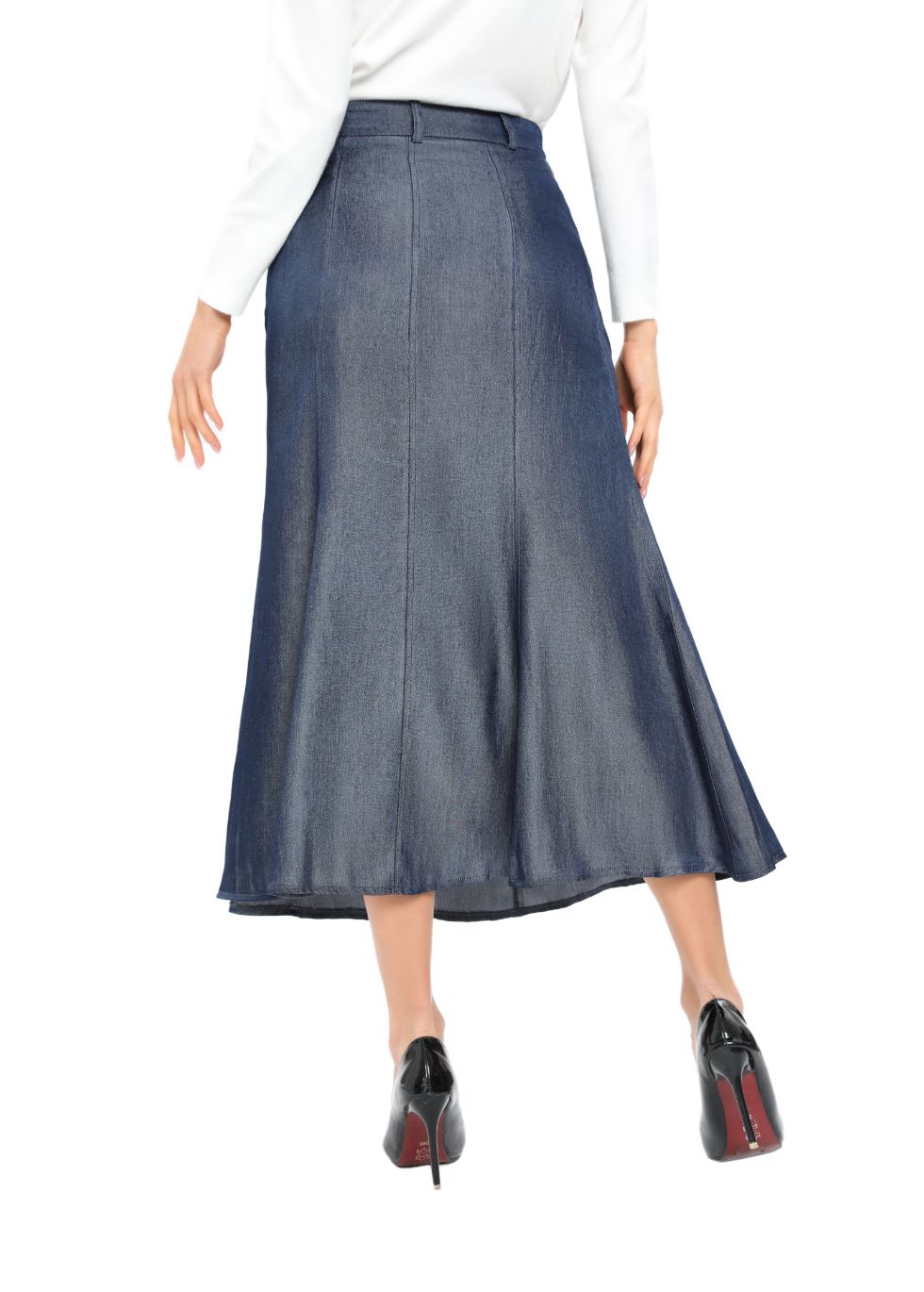 Denim Look Midi Skirt - seilerlanguageservices