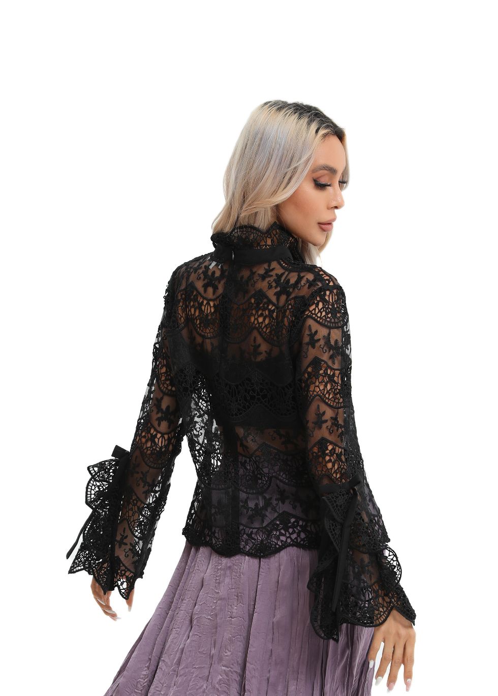 Elegant Long Sleeve Lace Blouse - seilerlanguageservices