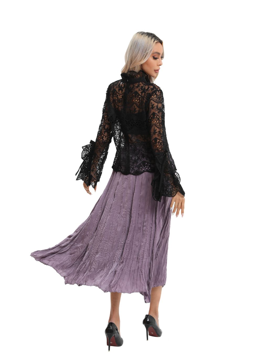 Elegant Long Sleeve Lace Blouse - seilerlanguageservices