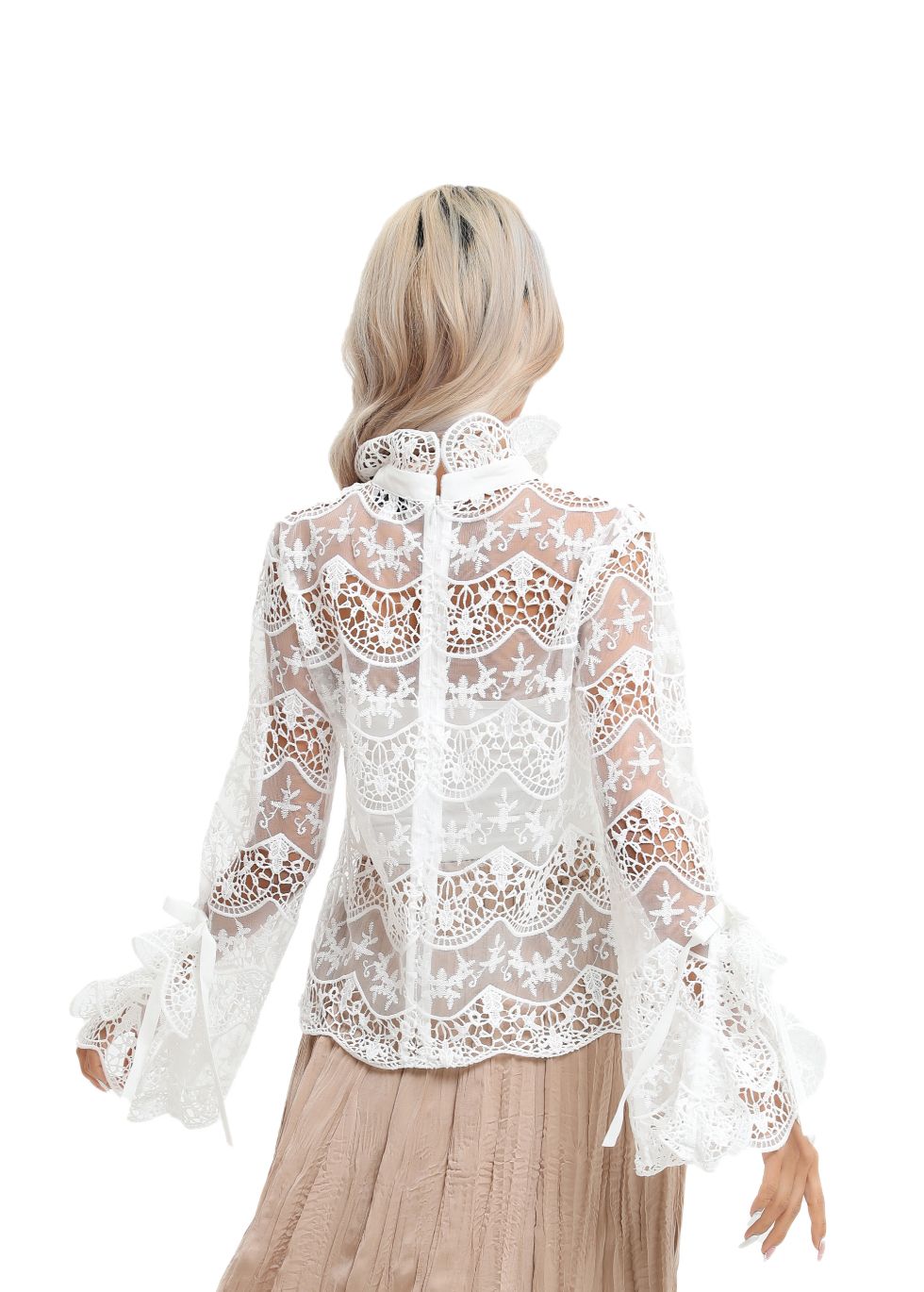 Elegant Long Sleeve Lace Blouse - seilerlanguageservices