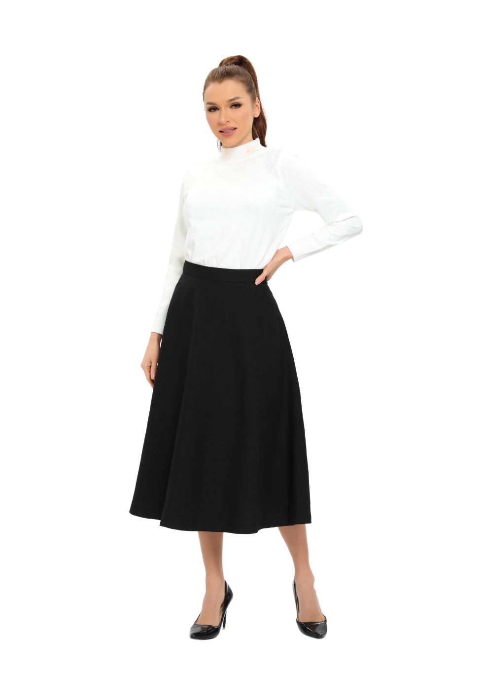 Classic Black A-Line 31 Inch Skirt - seilerlanguageservices