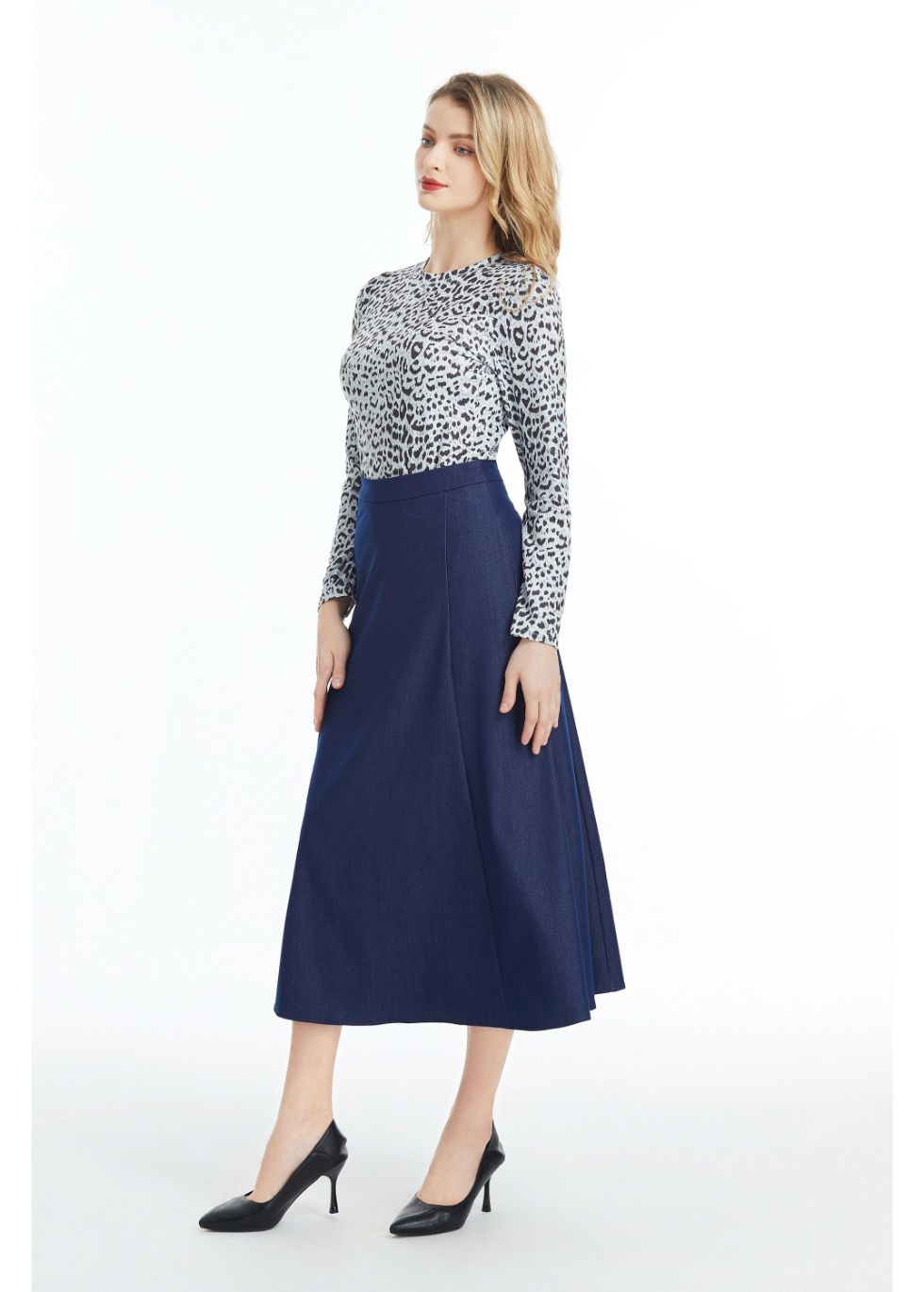 Denim Look Midi Skirt - seilerlanguageservices