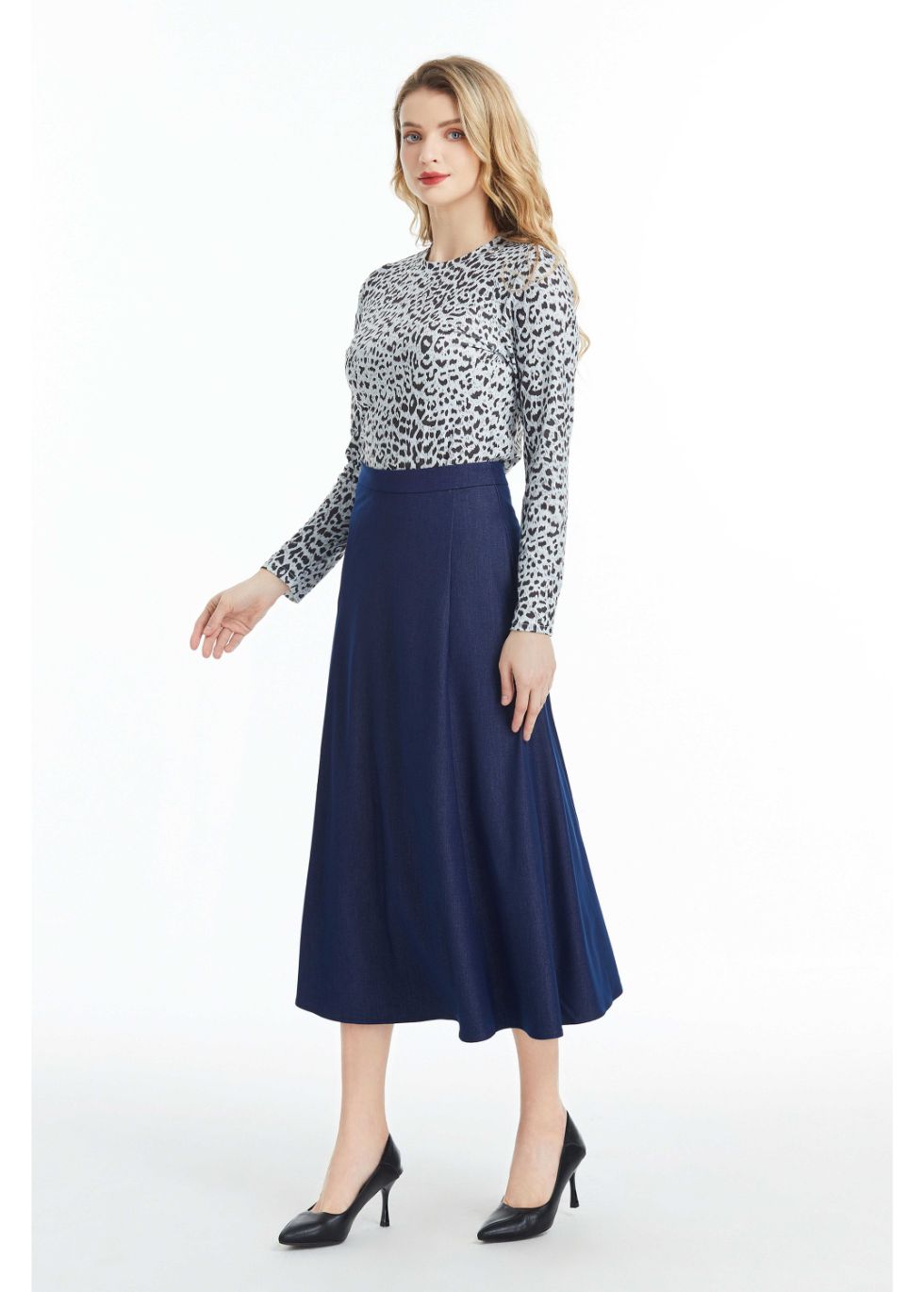 Denim Look Midi Skirt - seilerlanguageservices