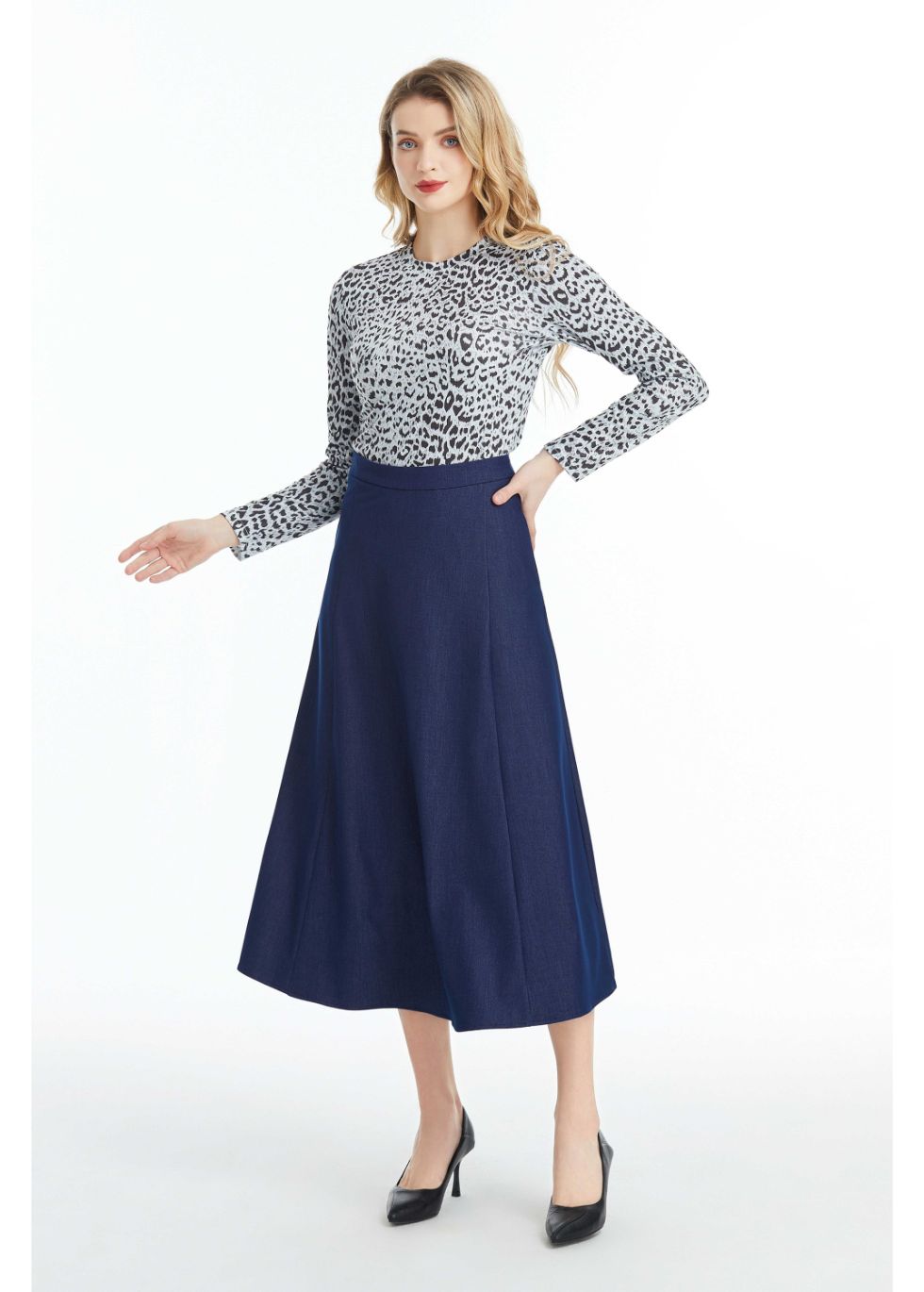 Denim Look Midi Skirt - seilerlanguageservices