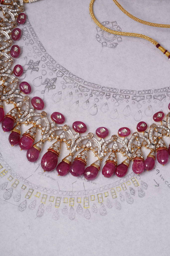 ruby and diamond necklace for women