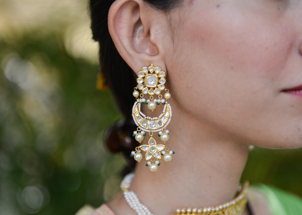 Kundan gold earring