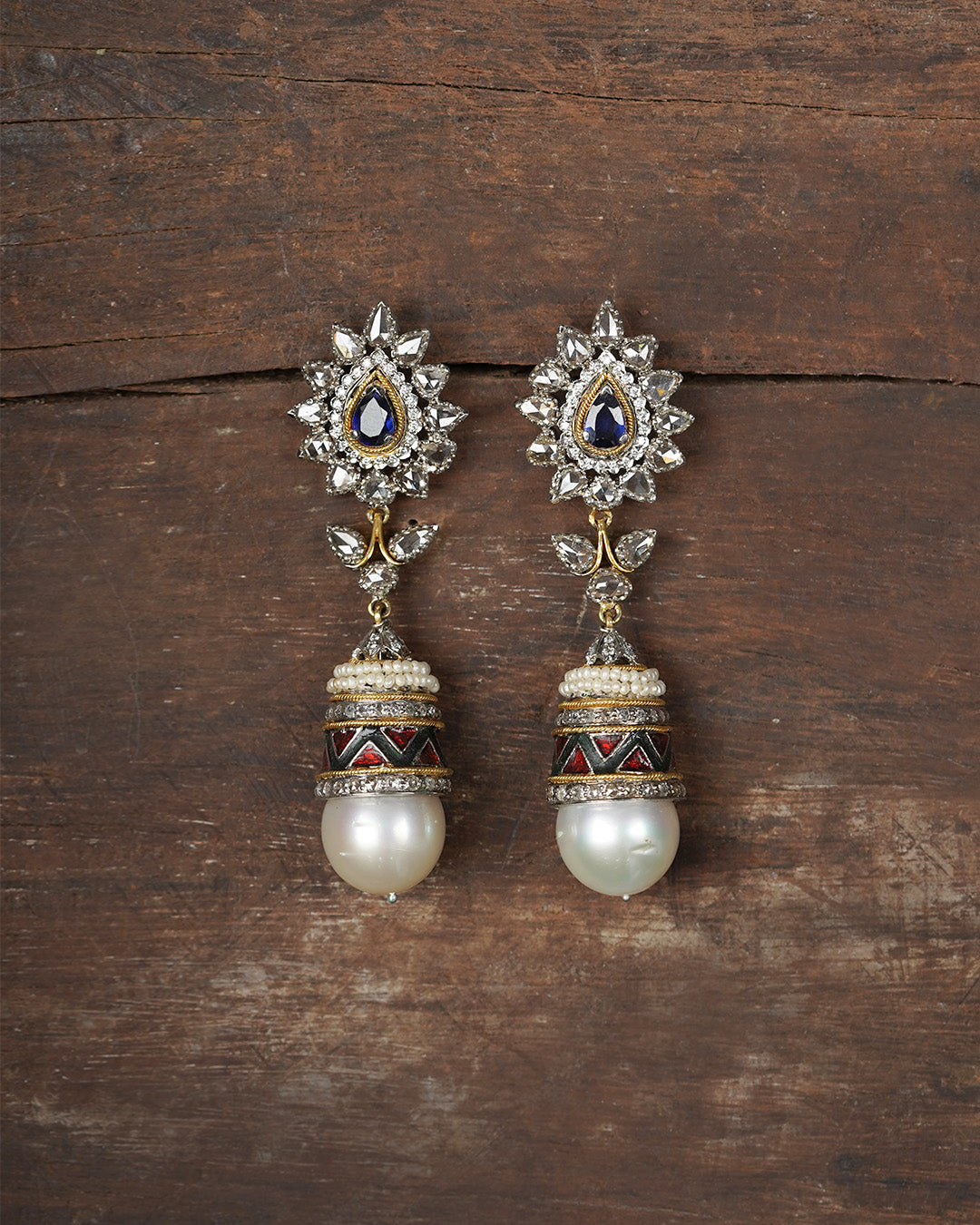 Naina Pearl Carpet Gold and Diamond Earrings – Artisanal Fine ...