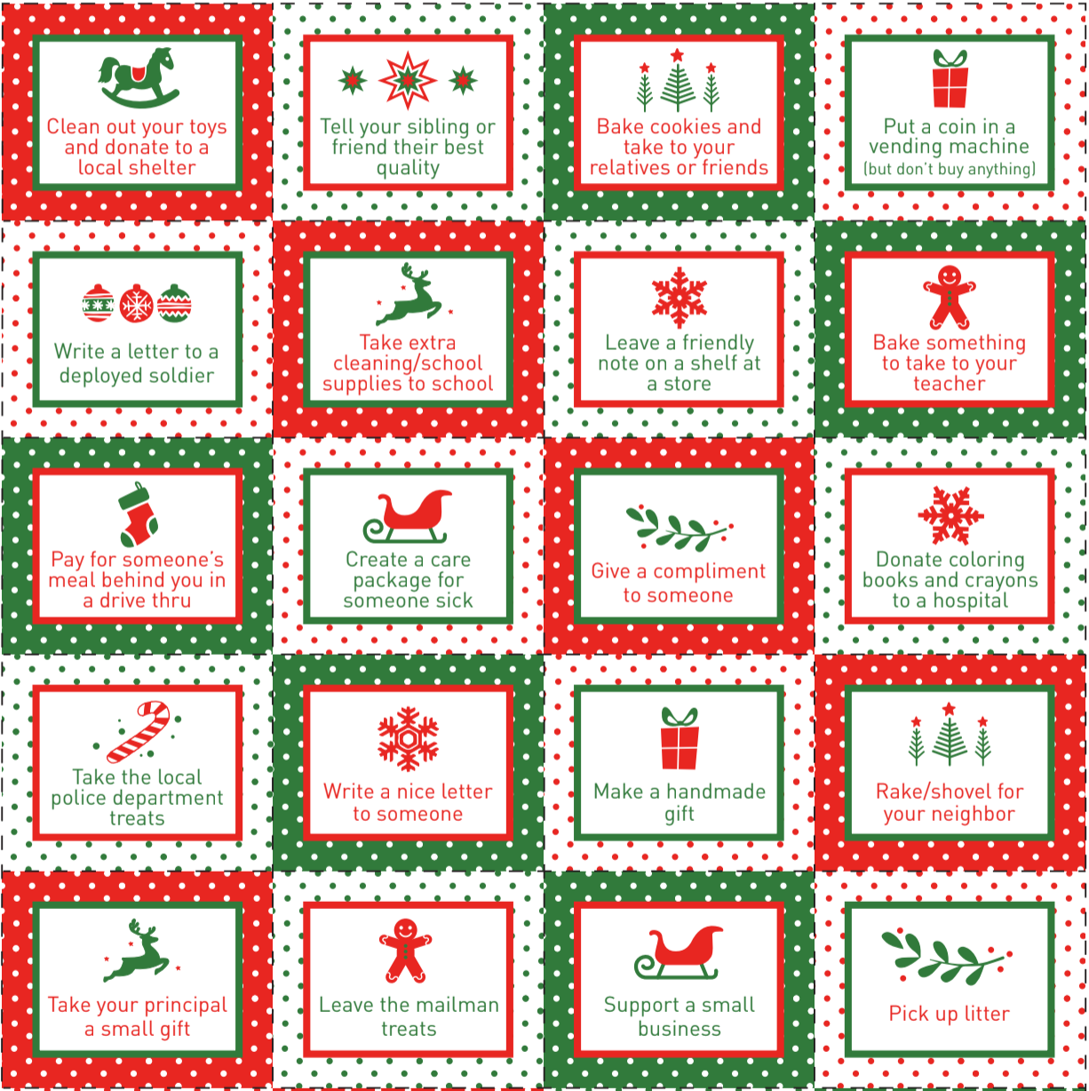 Acts of Kindness Advent Calendar Filler Sheet (PDF) – hyggehaus