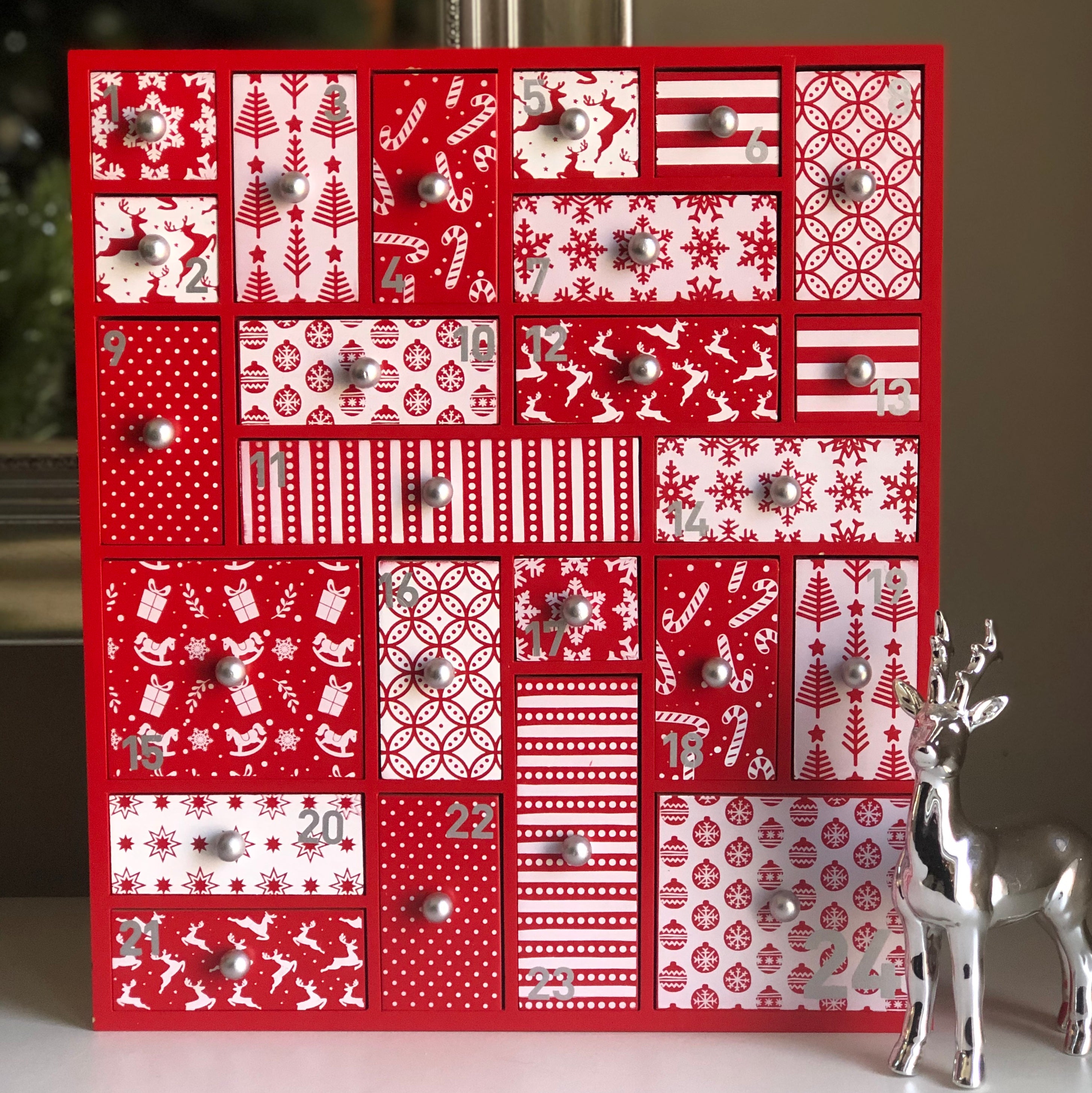Nordic Red and White Advent Calendar for Christmas hyggehaus