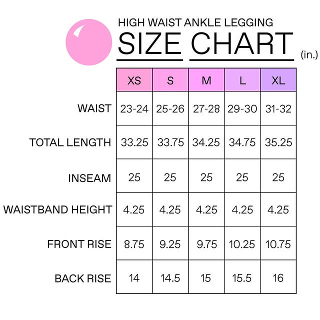 Size Chart - Yogalicious