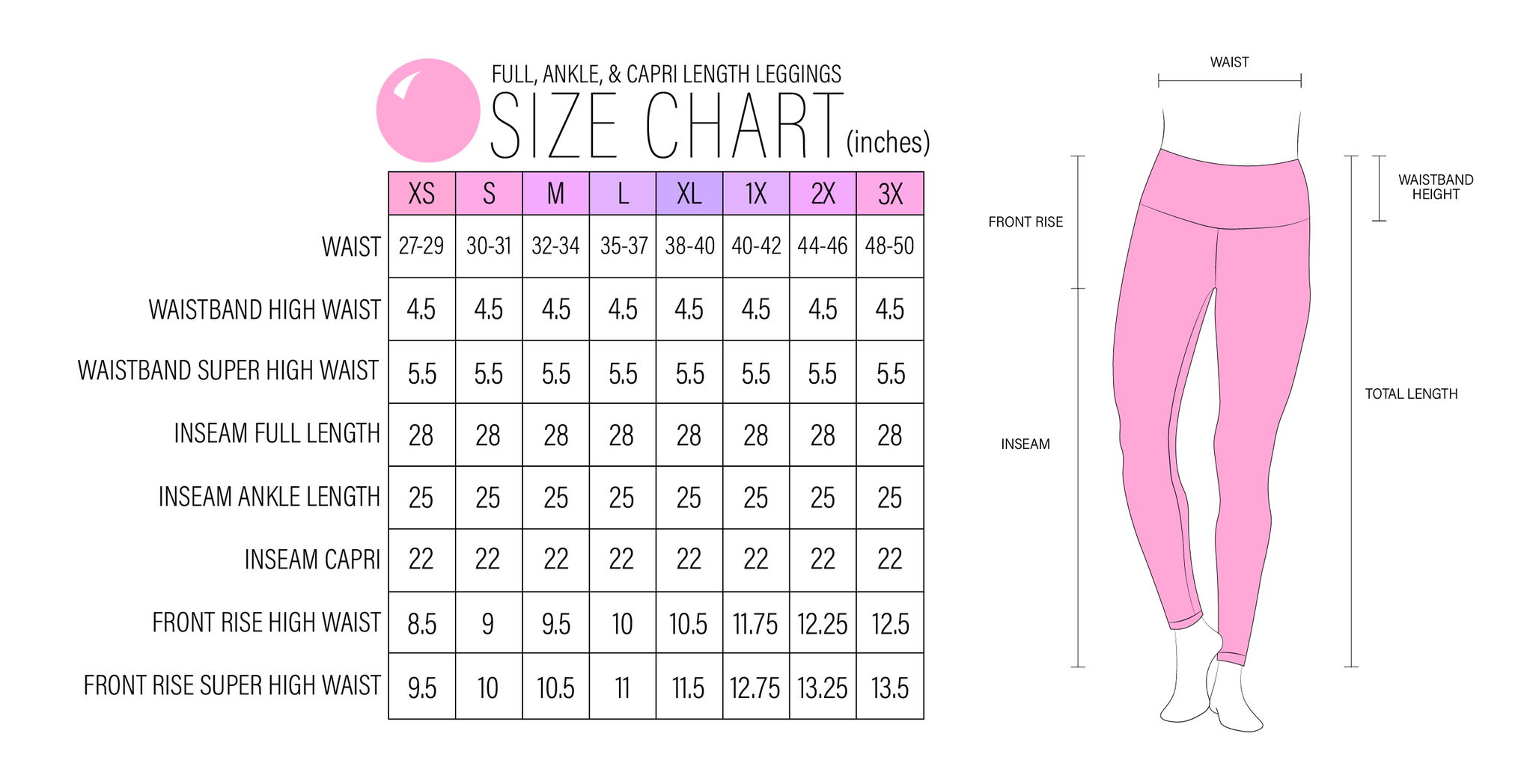 Womens Leggings Size Guide | International Society of Precision