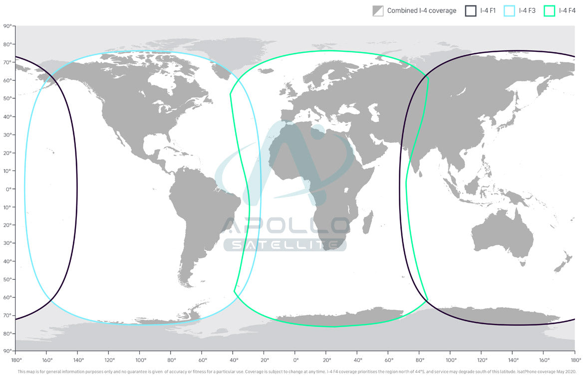 Inmarsat IsatPhone Global Coverage Area Map - Apollo Satellite