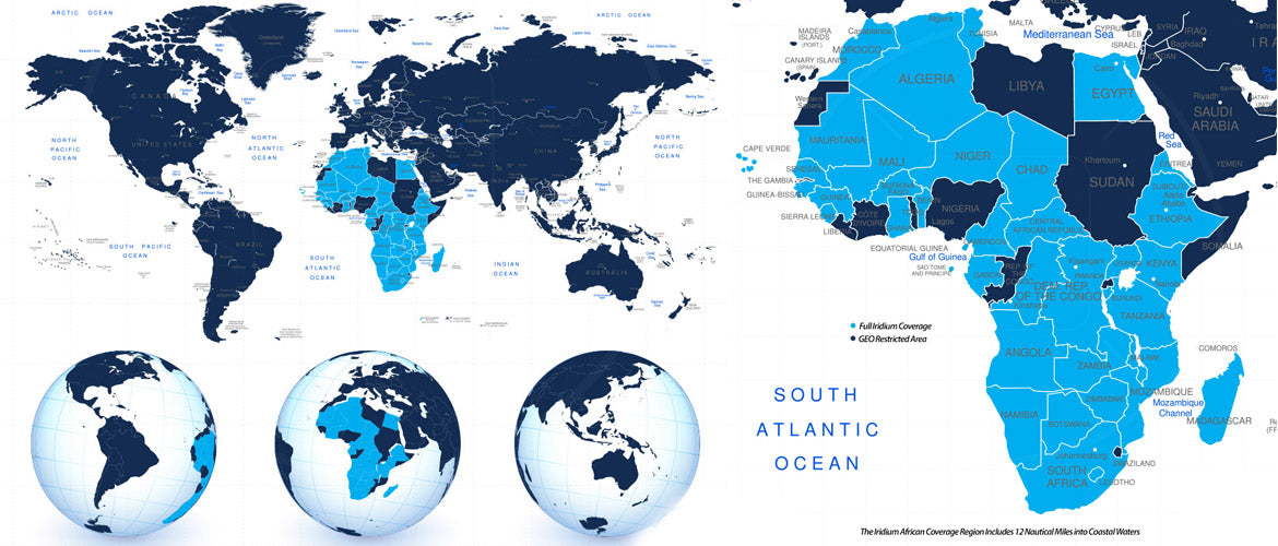 Iridium Prepaid Plans - Africa SIM Card Coverage Map