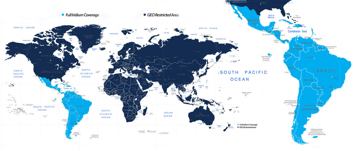 Iridium Prepaid Plans - Latin America SIM Card Coverage Map