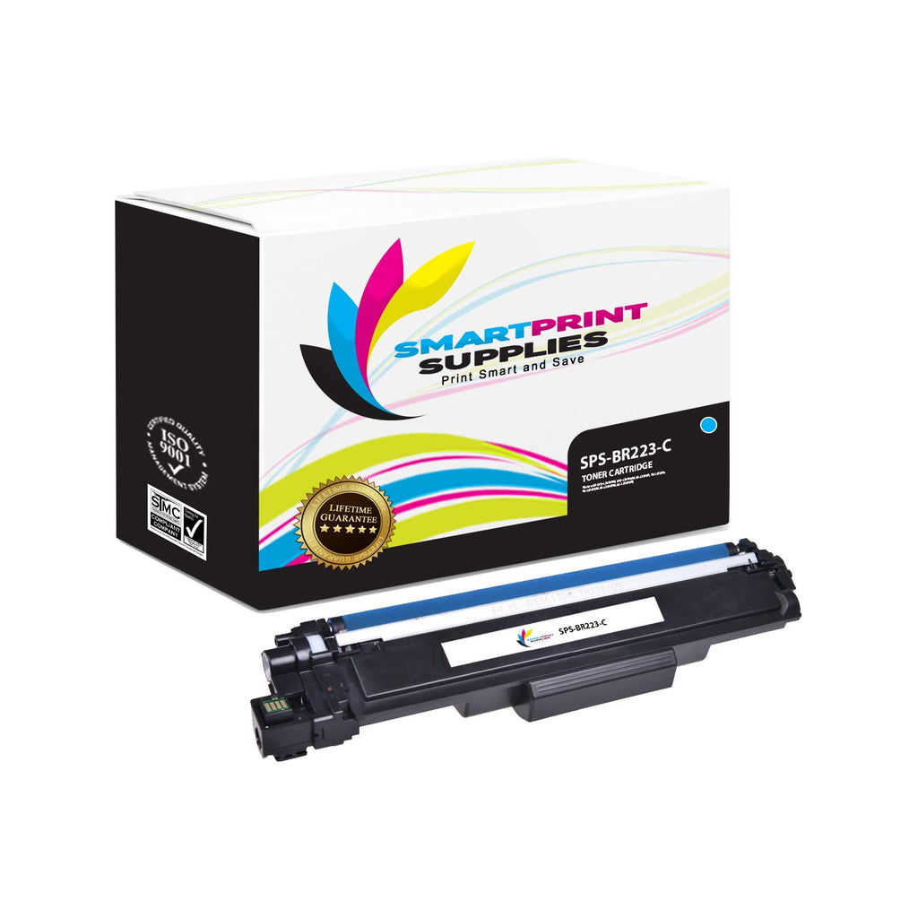 Smart Print Supplies Compatible TN223 TN-223 TN-223C Cyan with Chip Toner Cartridge Replacement for Brother HL-L3210CW L3230CDW L3270CDW, MFC-L3710CW L3750CDW, DCP-L3510CDW Printers (1,300 Pages)