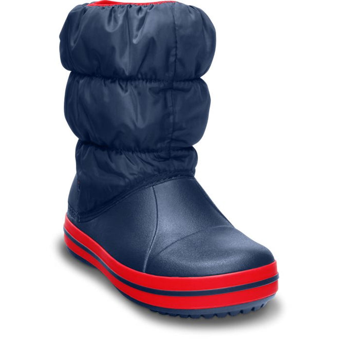 Classic Kids Crocs Puff Boots Waterproof Foot - Puff Up The Leg- Navy Red |  Foot Forward Shoes